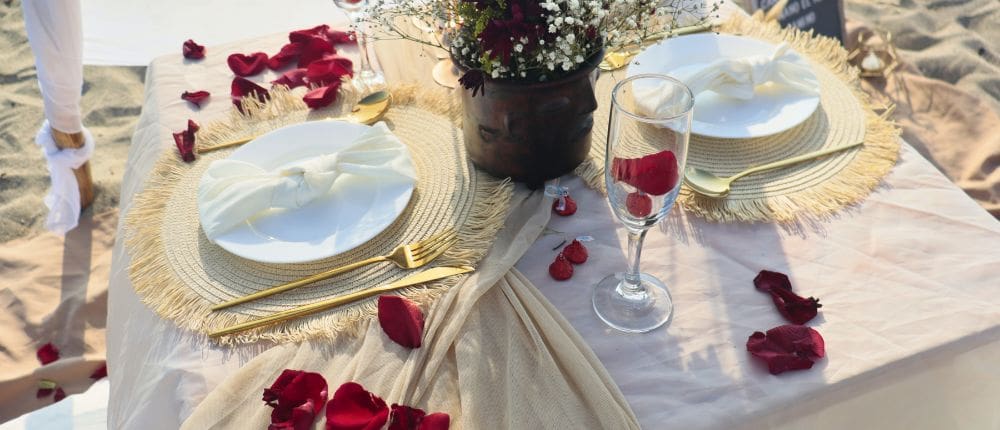 romantic picnic on the beach