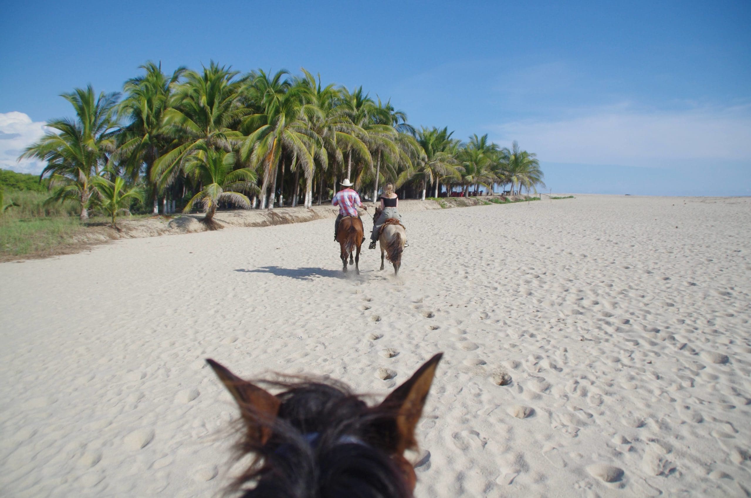 horse riding on the beach in puerto escondido